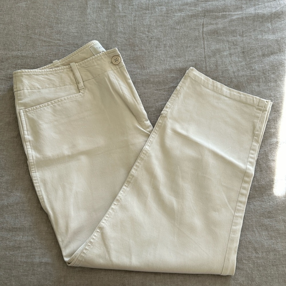 Talbots Curvy Soft Chinos in Cream -12